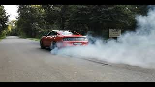 Ford Mustang 37 v6 exhaust sound and burnout [upl. by Seif]