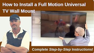 How to Install a Full Motion Universal TV Wall Mount [upl. by Ettegroeg]