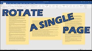 How To Rotate Just One Page Of A Word Document [upl. by Normie]