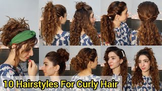 10 Easy Hairstyles for Curly Hair [upl. by Siberson]