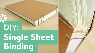 DIY Single Sheet Bookbinding Tutorial  Sea Lemon [upl. by Sucramat]