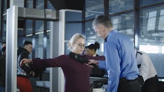 Airport Security Guard Checking Passenger Stock Video [upl. by Jorgensen]