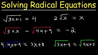 Solving Radical Equations [upl. by Nahraf]