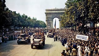 American Troops Liberate Paris  WW2 Film From 1944 HD and Color [upl. by Kehoe]