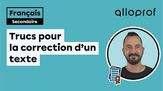 Trucs pour la correction d’un texte  Français  Alloprof [upl. by Gefen]