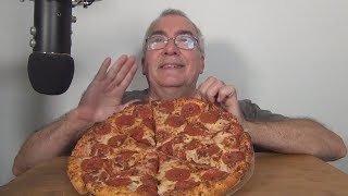 ASMR Eating Dominos Double Pepperoni Double Cheese Pizza [upl. by Timothy955]