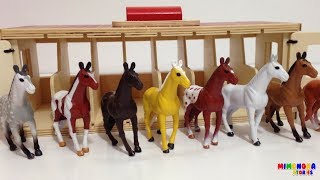 Caballos infantiles 🐴🐎 Horse Stable and The ABC Song for kids ✨Mimonona Stories [upl. by Flatto]