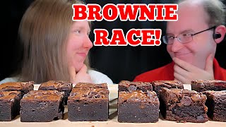 ASMR BROWNIE RACE MUKBANG EATING SOUNDS [upl. by Ahsan]