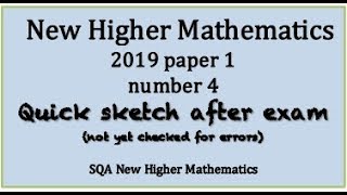 2019 SQA Higher Mathematics paper 1 no4 Quick Sketch [upl. by Itaws]