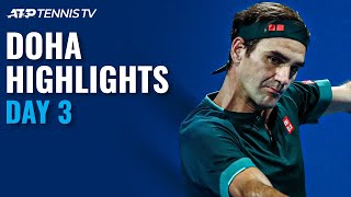 Federer Makes Comeback Thiem Faces Karatsev  Doha 2021 Day 3 Highlights [upl. by Selym]