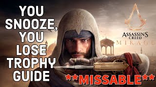 MISSABLE You Snooze You Lose Trophy  Achievement  Assassins Creed Mirage [upl. by Rento]