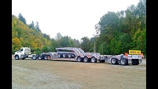 Cozad Lowboy Trailer  Custom 8axle with power tower [upl. by Eilesor]