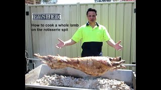 How to cook a whole lamb on a rotisserie spit [upl. by Bogart685]