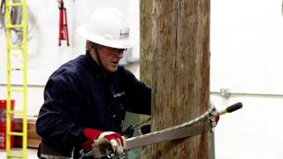 Lineman Training Climbing Techniques for a Beginning Student [upl. by Decato]