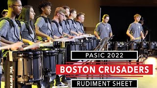 Boston Crusaders RUDIMENT SHEET  PASIC 2022 [upl. by Goldin]