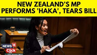 New Zealand MP MaipiClarke’s Haka Protest Shakes Parliament Opposing Treaty Bill  News18  N18G [upl. by Galloway]