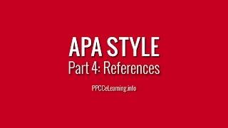 APA References [upl. by Oicnedurp]