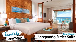 Beachfront Honeymoon OneBedroom Butler Suite HB1B  Sandals Montego Bay  Full Tour amp Review 4K [upl. by Chun348]