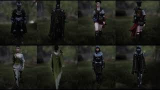 Skyrim Showcase 48 Outfit Pack  with clothes physics [upl. by Salome]