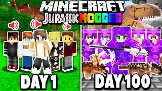 I Spent 100 Days in JURASSIC Modded Minecraft with Friends  Heres What Happened [upl. by Ornie512]