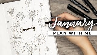 PLAN WITH ME  January 2018 Bullet Journal Setup [upl. by Yebloc199]