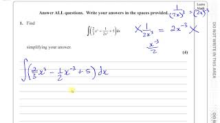 WMA1101 EDEXCEL IAL P1 JAN 2019 Q1 Integration [upl. by Ahsiekram980]