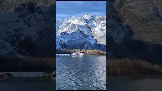 Germany Bavaria Kings Lake Konigssee With its glassy blue waters framed by jagged mountains [upl. by Freyah285]