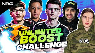 NRG Rocket League Pros Play with Unlimited Boost Challenge  musty jstn GarrettG Squishy Sizz [upl. by Einnek]