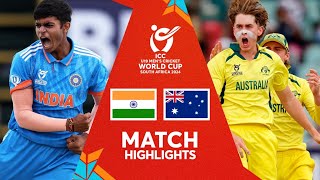 India vs Australia  Final Match Highlights  U19 CWC 2024 [upl. by Odnanref]