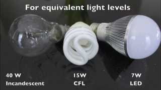 LED vs CFL vs Incandescent A19 Light Bulbs [upl. by Rhyne]