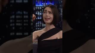 Lily Collins lip syncs quotwannabequot by the Spice Girls shorts emilyinparisseason4 lilycollins [upl. by Blanc55]