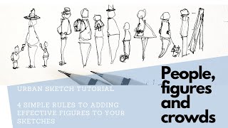 URBAN SKETCHING PEOPLE  4 simple rules to add figures to your urban scenes  Sketching tutorial [upl. by Guilbert891]