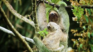 Adorable Baby Sloth and Mother Cuddling [upl. by Pepito]