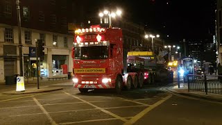 Beast Heavy Trailer Scania V8 Straight Pipe in Leeds City Centre [upl. by Doughman]