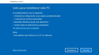 Cómo RESTABLECER Windows 10 a su estado Original sin tener que Formatear [upl. by Nnyleuqcaj]