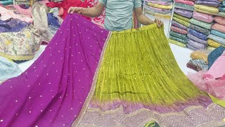 Chikpete bangalore wholesale designer lehengasingle piece courier available [upl. by Ardnossac265]