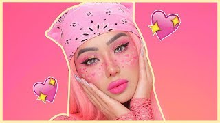 ♡ VALENTINES DAY HEART FRECKLES MAKEUP TUTORIAL ♡ [upl. by Pellet883]