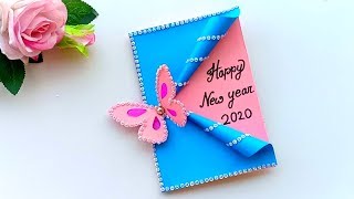 Beautiful Handmade Happy New Year 2020 Card Idea  DIY Greeting Cards for New Year [upl. by Mauve]