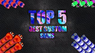 SLITHERIO  TOP 5 BEST CUSTOM SKINS  SLITHERIO BEST SKIN STYLES AND COMBINATIONS [upl. by Choo]