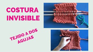 COSTURA INVISIBLE para unir tejido  A DOS AGUJAS🥢 [upl. by Nevarc]