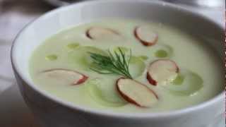 White Gazpacho Recipe  Chilled Summer Vegetable Soup [upl. by Marutani391]