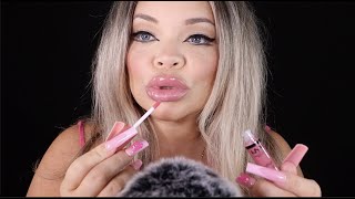 ASMR Lipgloss Application  Pumping  Mouth Sounds [upl. by Kone]