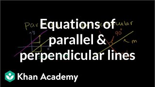 Equations of parallel and perpendicular lines  Analytic geometry  Geometry  Khan Academy [upl. by Oek599]