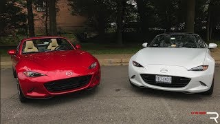 2017 Mazda MX5 Miata RF amp Roadster – Redline Comparison [upl. by Maxim]