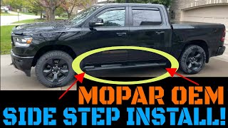 Ram 1500 OEM Mopar Running BoardSide Step Install 2019 [upl. by Haram]