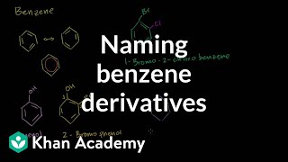 Naming benzene derivatives introduction  Aromatic Compounds  Organic chemistry  Khan Academy [upl. by Eustache946]