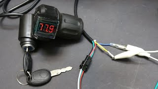 DIY How to install throttle control w LED voltage display amp ignition key on electric bikescooter [upl. by Ennovad]