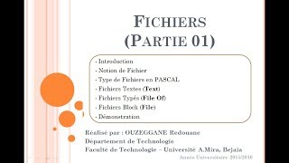 Cours 18  Fichiers Partie 01 [upl. by Eloccin]