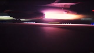 B1B Lancer Night Takeoffs  Massive Afterburners [upl. by Elspet8]