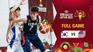 Korea v USA  Full Game  FIBA U19 Basketball World Cup 2021 [upl. by Ateekal]